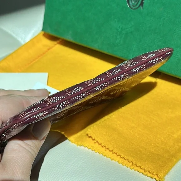 Goyard Goyardine Mini Senat Pochette burgundy pouch wallet case - Picture 6 of 11